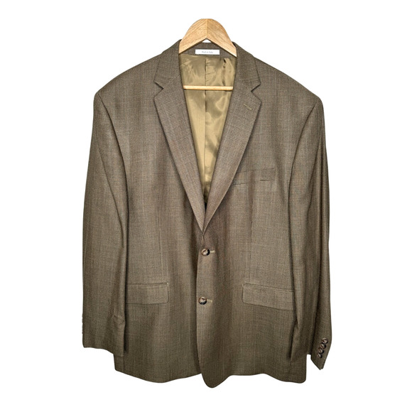 Ralph Lauren Men's 48L Big&Tall $350 Wool Silk Blazer 2 Button Jacket Tan Brown - Picture 2 of 10